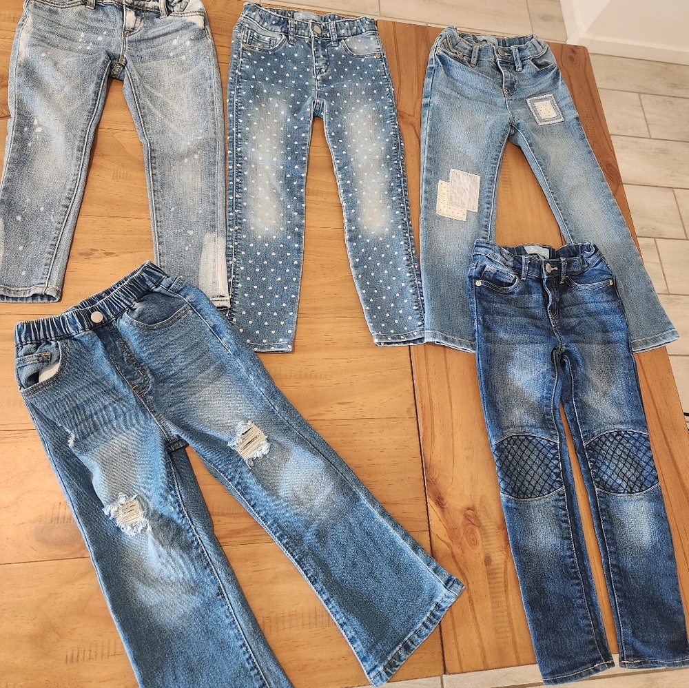 5 pairs of girls jeans